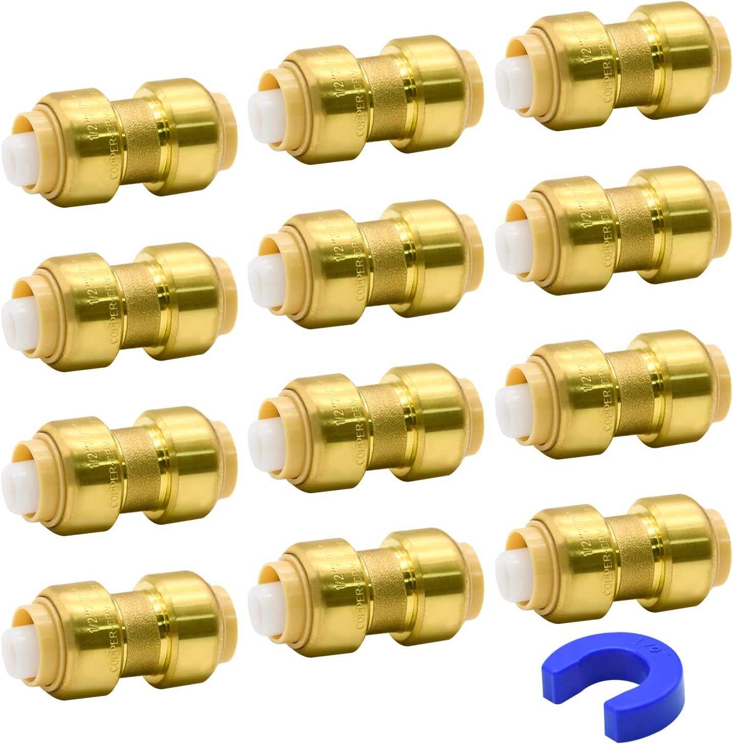 6 Pack PushtoConnect Plumbing Fittings, 3/4" Straight