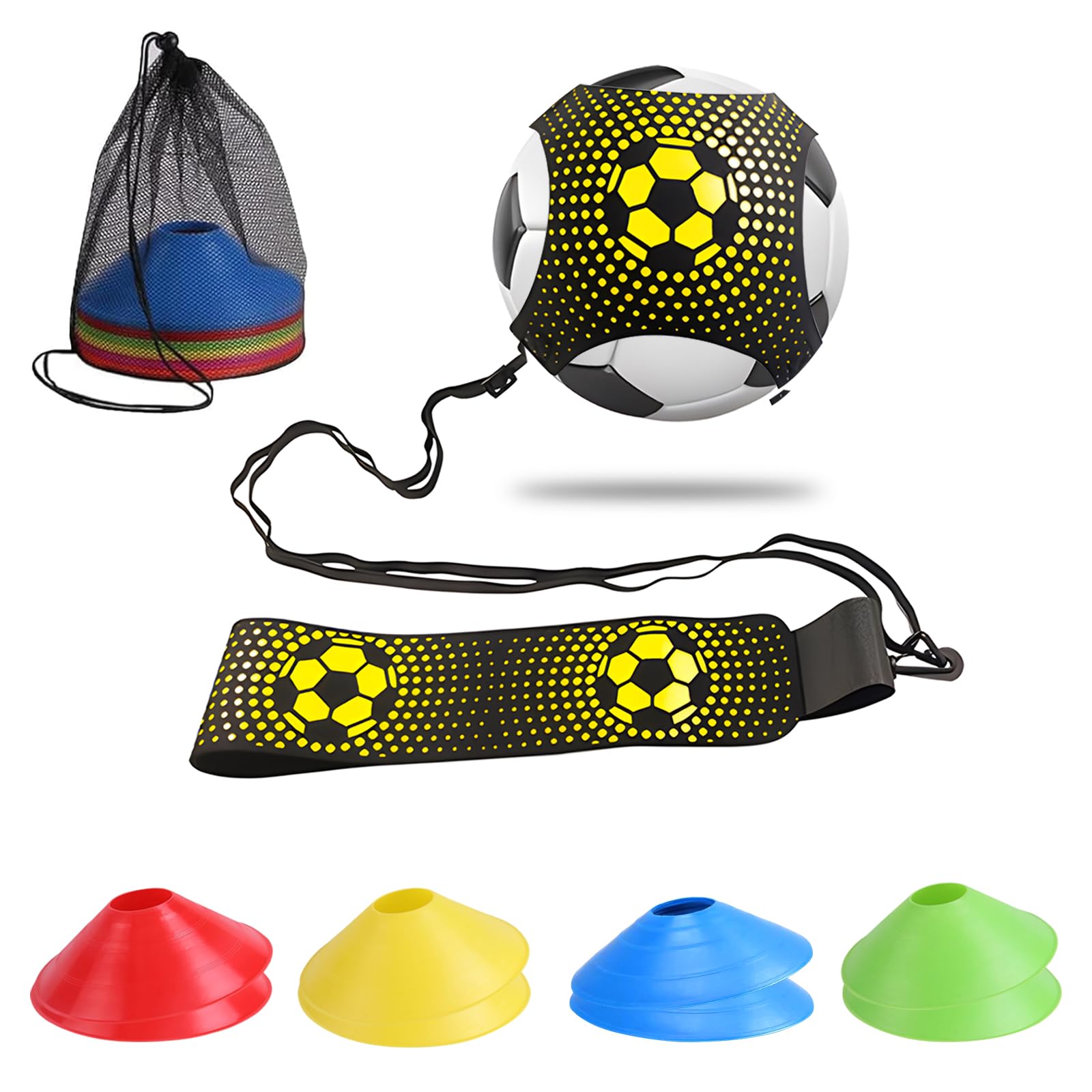 Slalomstangen-Set für Fußball, Agility-Training, inklusive Stangen, 6 Stück, Agility-Leiter, 10 Fußballkegel, Springseil für Geschwindigkeitstraining, Fußballtraining, Basketball und Fitness