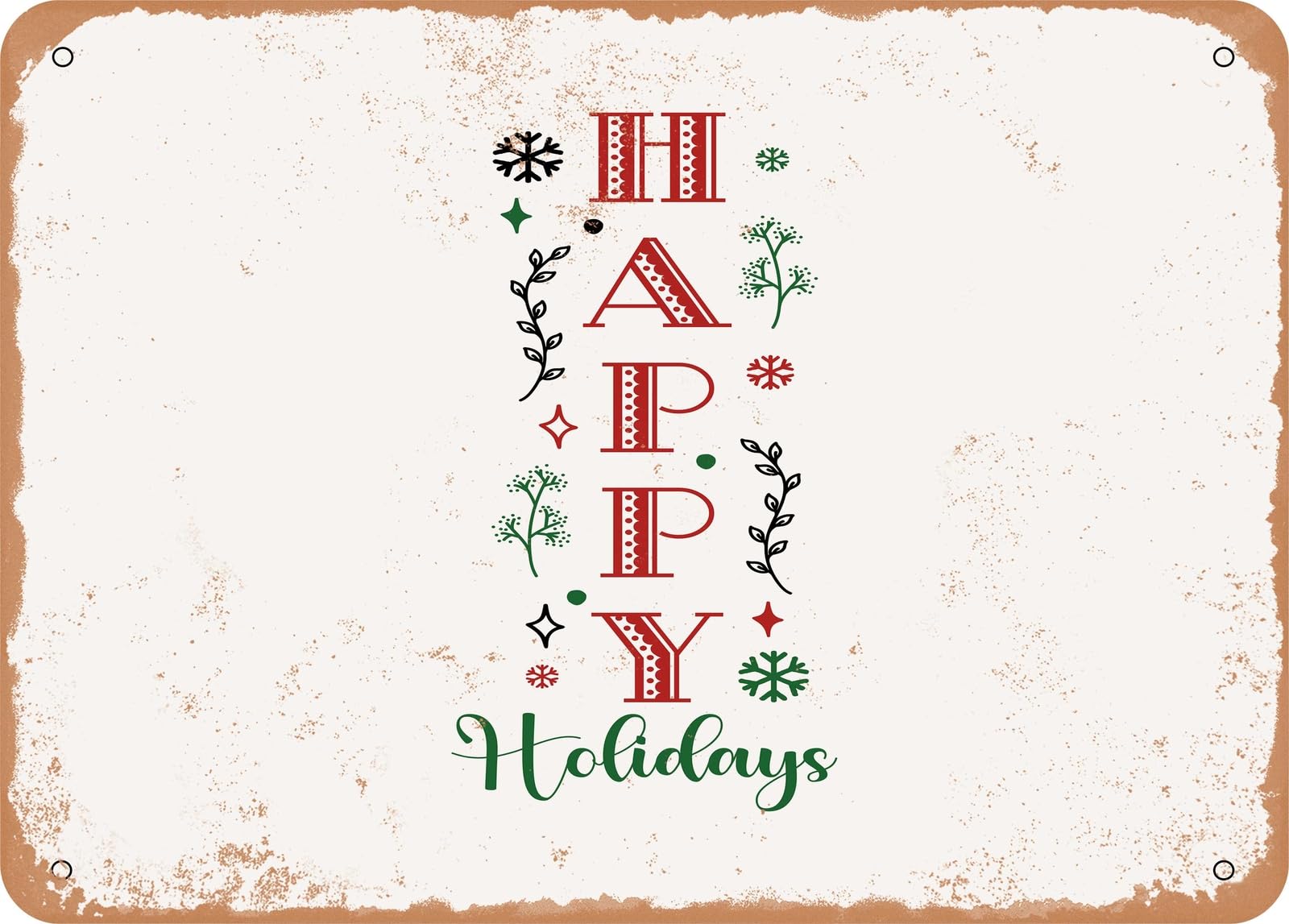 Metal Sign - Happy Holidays - Vintage Look Sign home decor