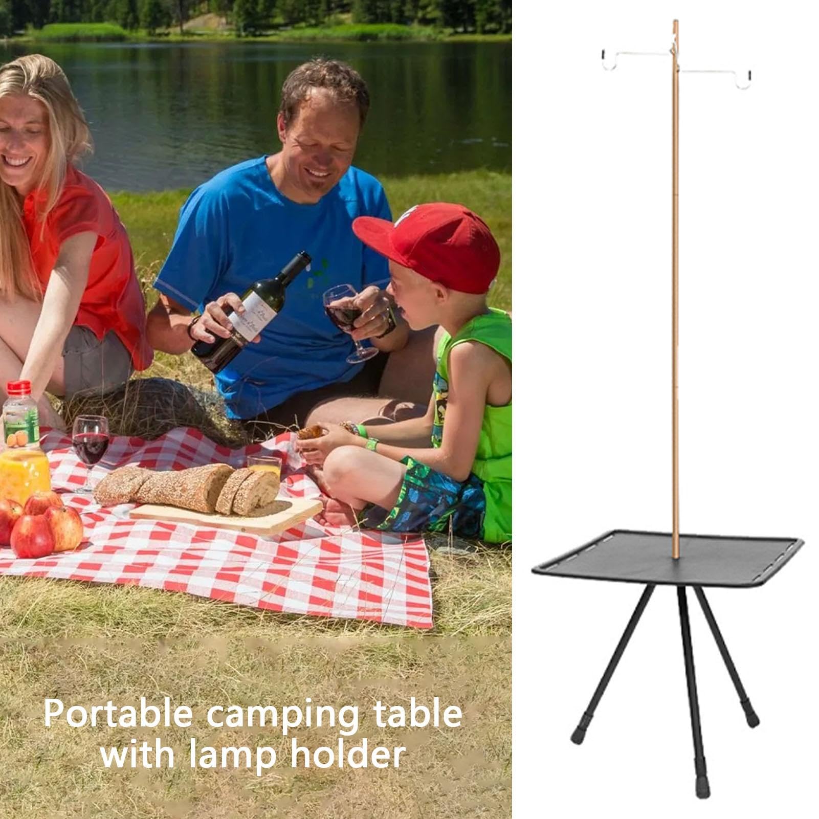 Tavolo pieghevole da spiaggia, tavolino da campeggio,Tavoli da spiaggia portatili Tavoli da campeggio con supporto leggero - tavolo da campeggio all'aperto per barbecue, pesca, schizzi
