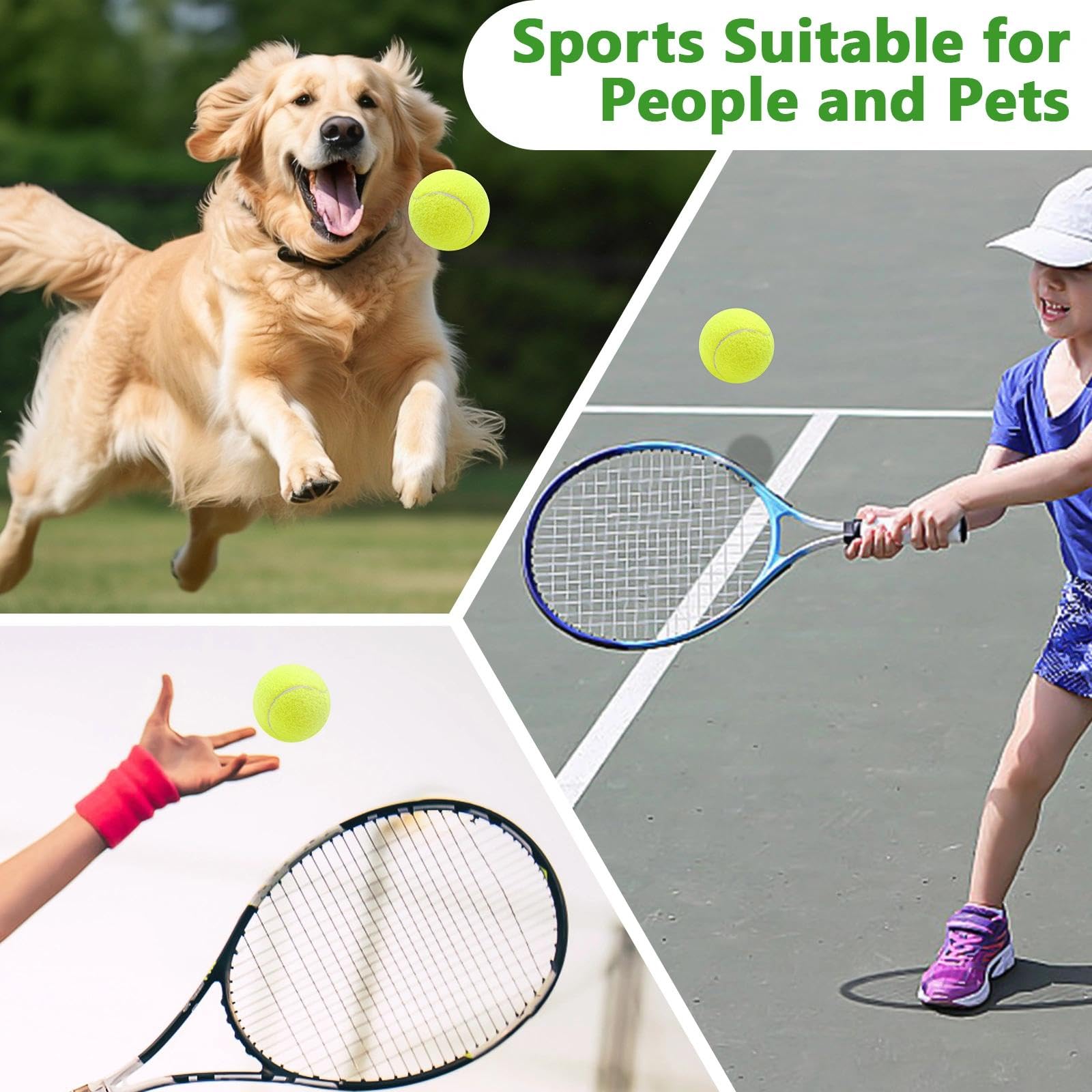 Balles de Tennis Loisirs Haute élasticité Feutre Haute Visibilité Pack de 6