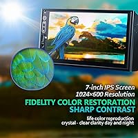 Vista 4 de Estéreo de coche de doble DIN compatible con Apple Carplay inalámbrico, Android Auto, receptor de audio de coche con pantalla táctil de 7 pulgadas