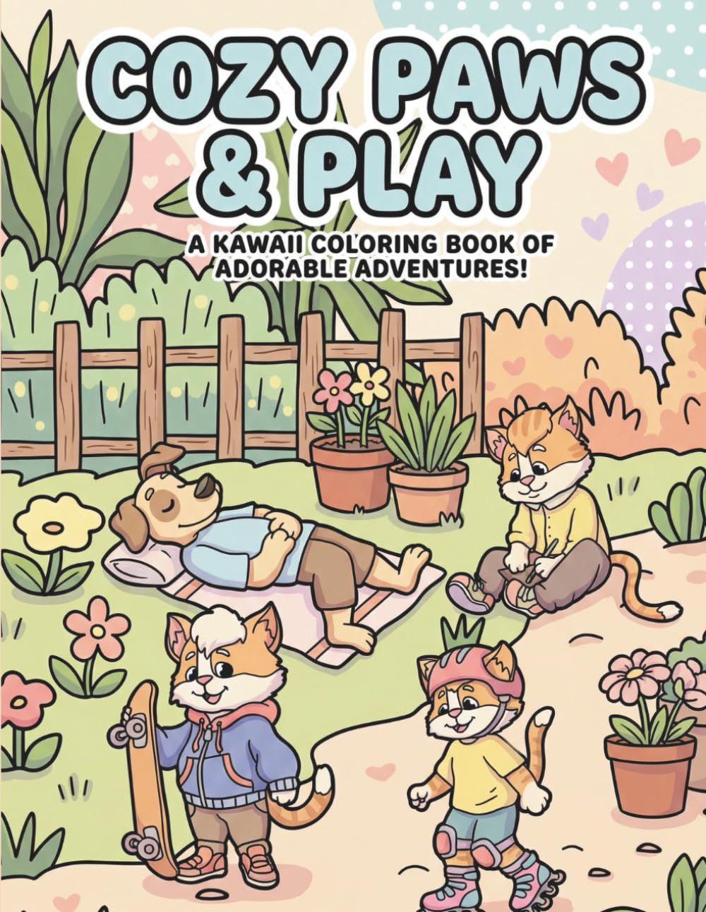 Cozy Paws & Play: A Kawaii Coloring Book of Adorable Adventures.