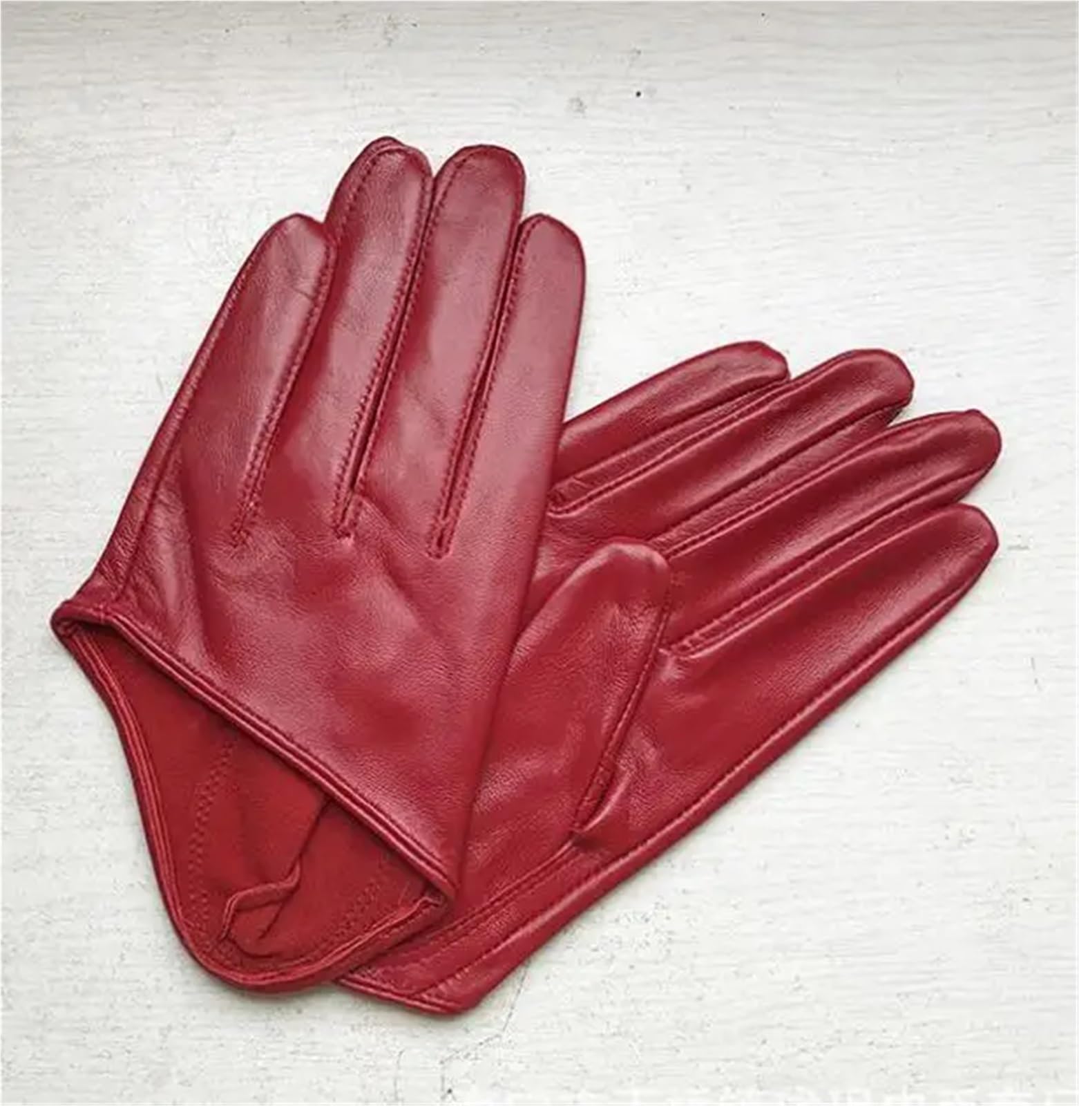 Guanti da guida corti a mezzo palmo bianchi da donna S/M/L