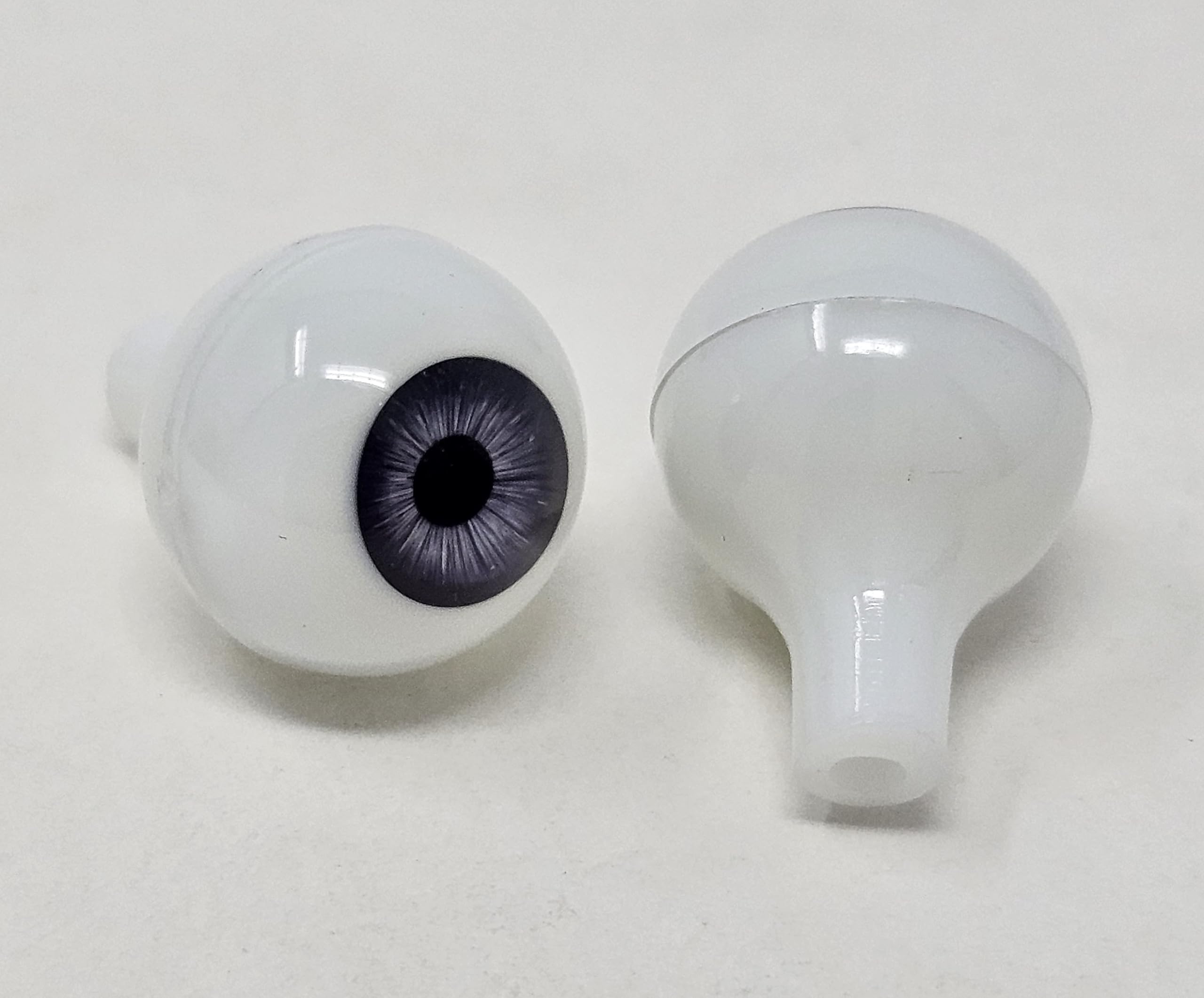 Pair of Zim's 16mm Realistic Glastic Gray Plastic Human Eyes for Craft Amigurumi Dolls, Toys or Puppets