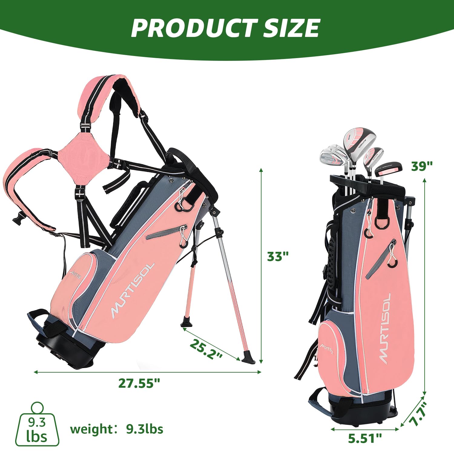 XDriveMax 6 Teilige Komplettes Golfschläger Set, Golf Set Inklusive Stand Bag, 1# Drive, 5# Hybrid, 6/7#, 9/P# Eisen und Putter Rechtshänder