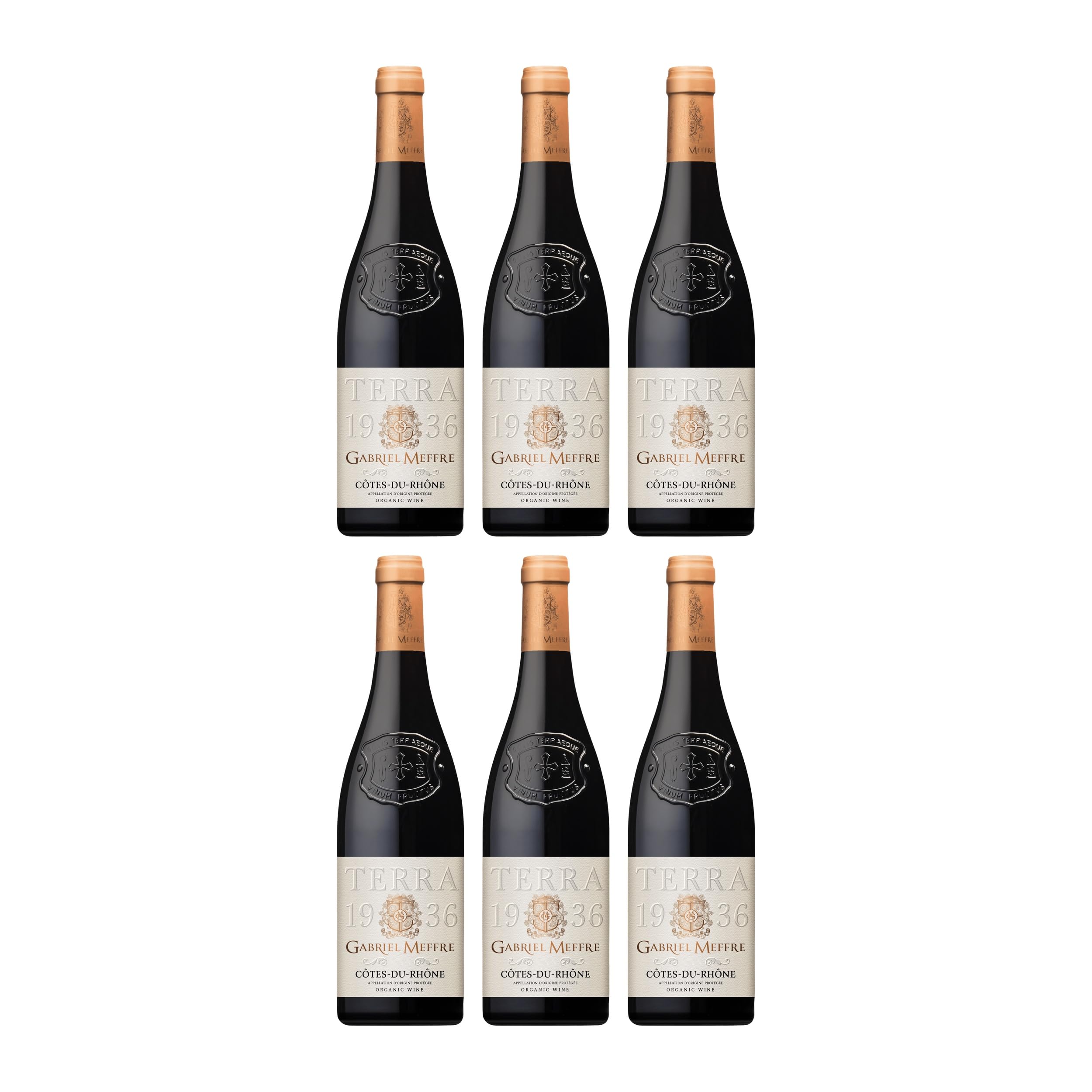 Gabriel Meffre Côtes du Rhône Rouge Rotwein Rot Trocken BIO VEGAN Frankreich inkl. FeinWert E-Book (6 x 0.75 l)