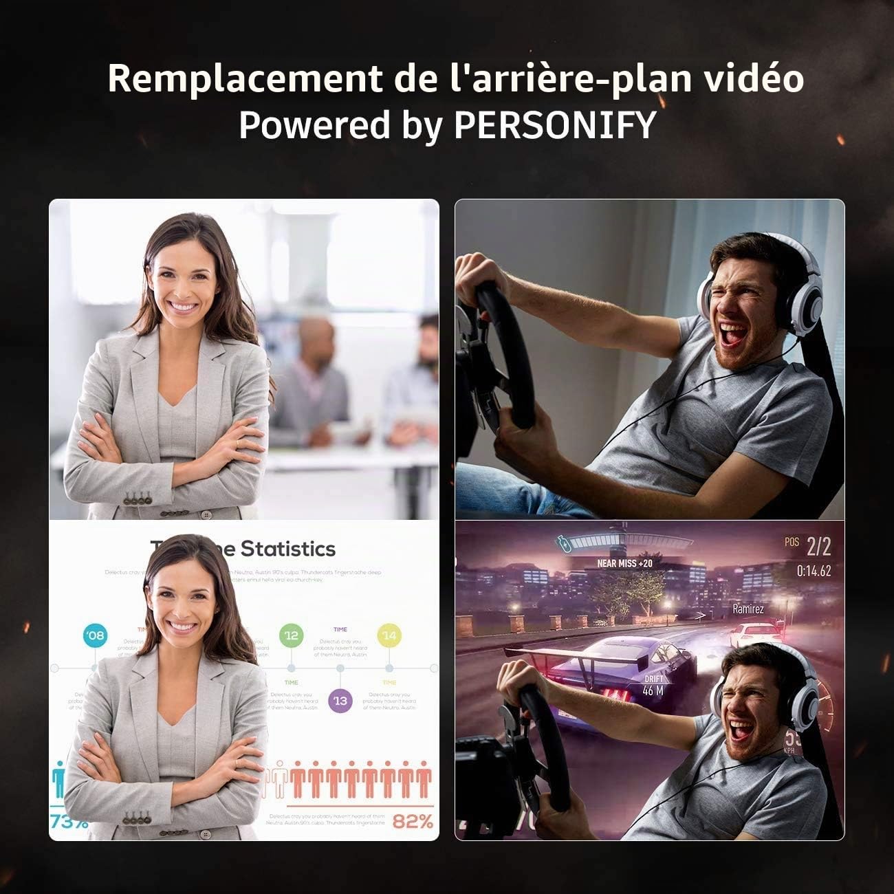 Angetube Streaming Webcam HD 1080P avec Anneau de lumière, 967 USB PC autofocus Webcam avec Double Microphone, caméra vidéo pour Mac Windows Portable pour conférences et Jeux Xbox OBS Skype Youtube