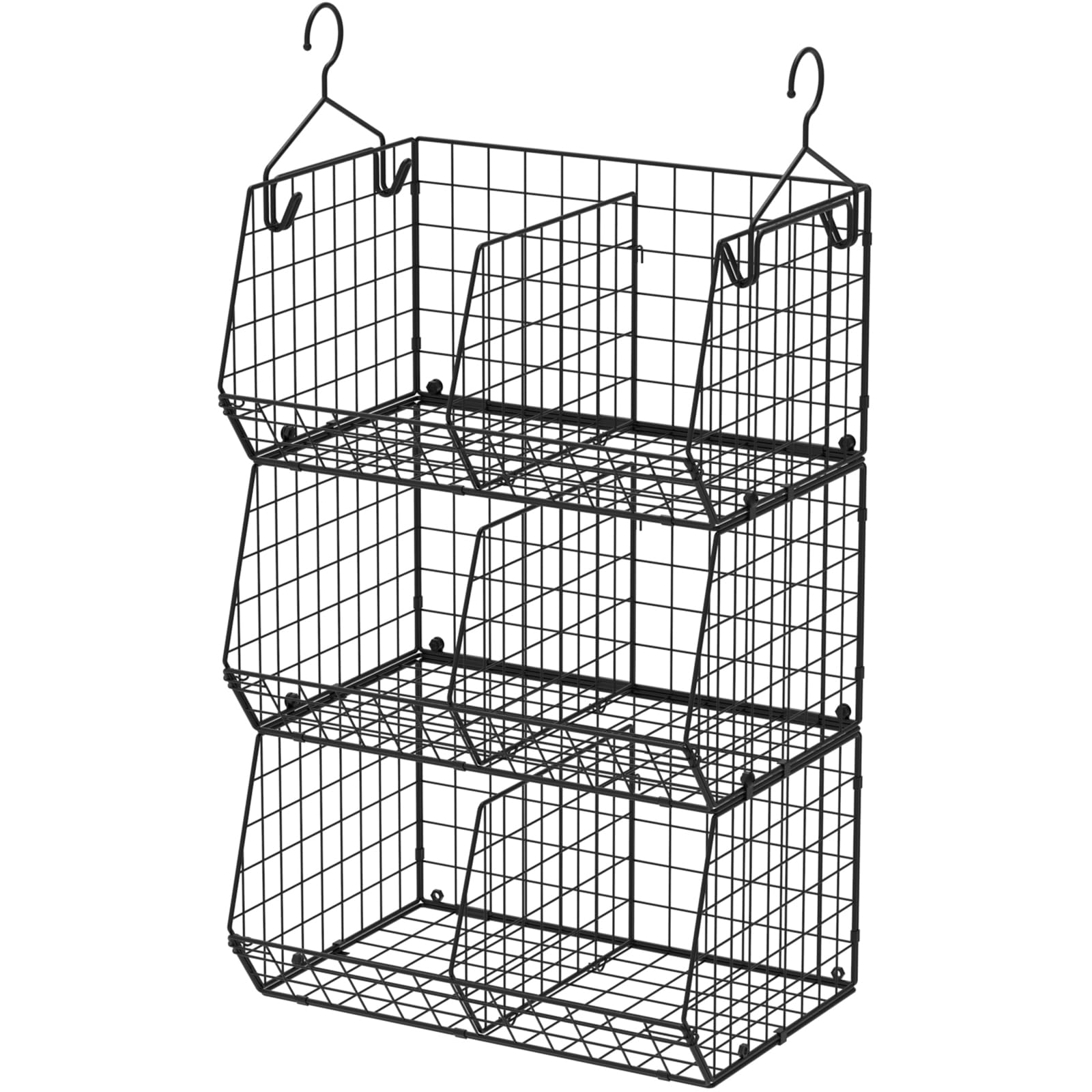 3 Tier Closet Hanging Shelves with Divider, Extra Large Closet Organizers and Storage, Clothes Hanging Organizer Clothing Sweaters Handbags Clutches Accessories