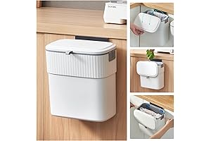 ELPHECO Hanging Trash Can with Lid: 2.5 Gallon Kitchen Compost Bin for...