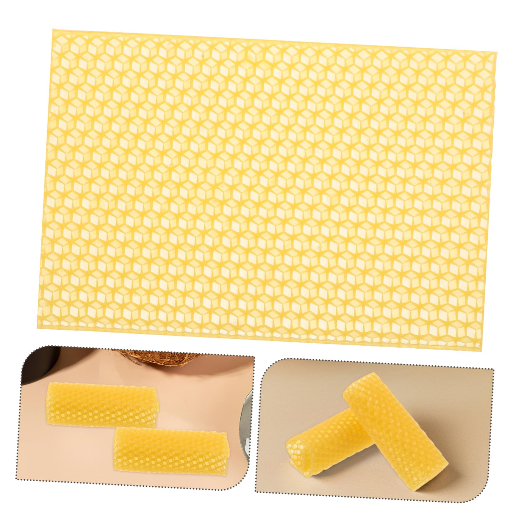 Veemoon 30 Stück Teiliges Bienenwachs Wabenblätter Natürliche Bienenwachsrahmen für Imkerei DIY Kerzenherstellung Flexible Bienenwachs-bauplatten für Warme Dekorative Kerzen und