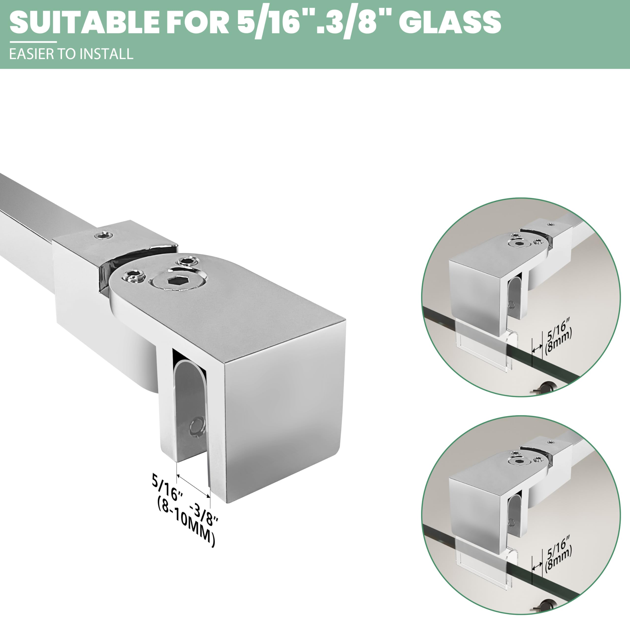 Barra de soporte de vidrio para puerta de ducha E010-450-700CM-PC