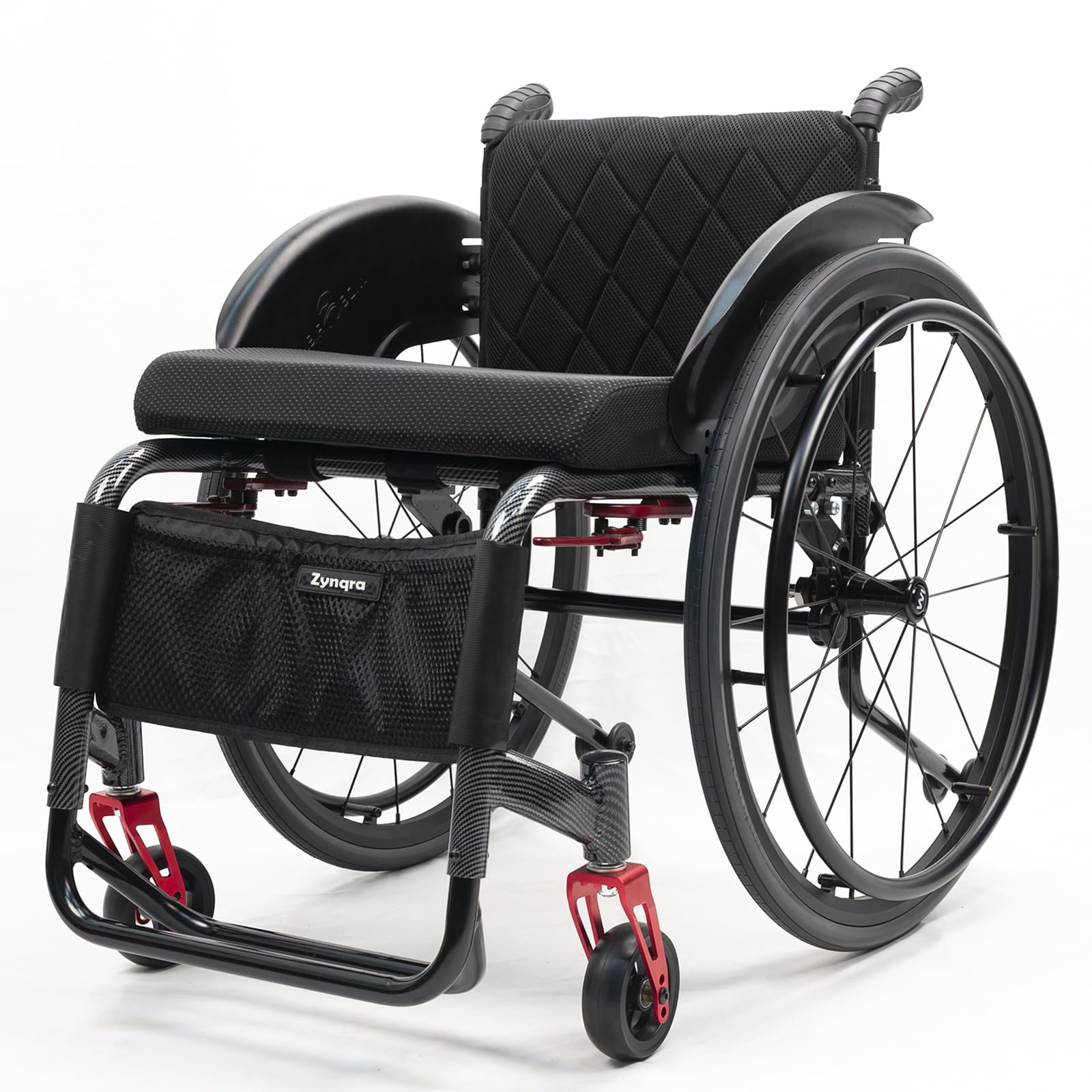 Lightweight Wheelchair,Comfortable Folding Wheelchair,All-Terrain Ultra Lightweight Sports Wheelchair Foldable Adjustable Footrest and Seat Height, Handbrakes,Wheelchair for Adults and Seniors(16.9in