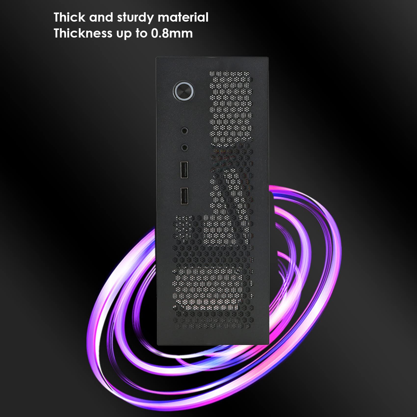 A09 HTPC Mini ITX Châssis de PC de Bureau USB2.0 - Boîtier D'Ordinateur Noir pour Maison