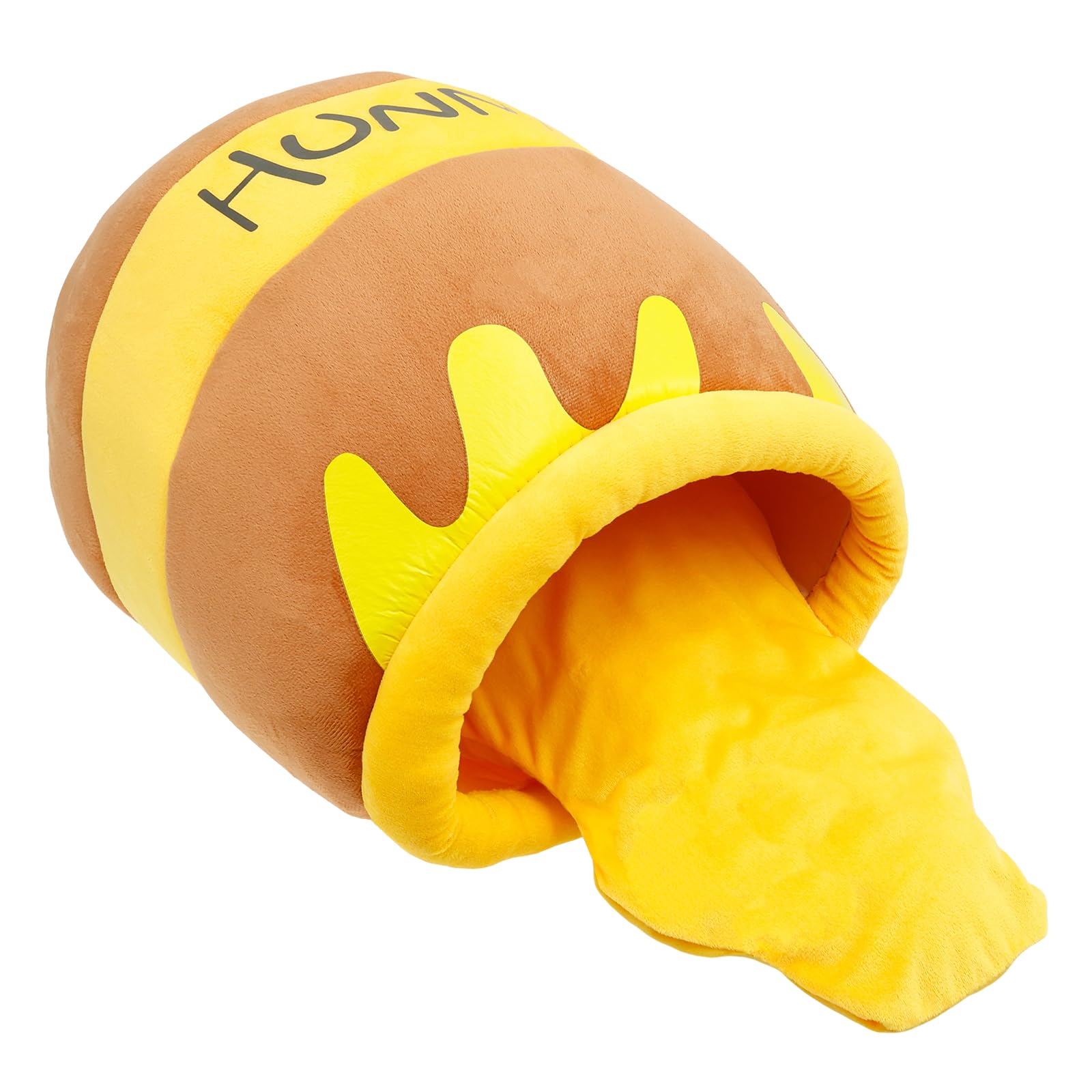 Honey Pot Cat House for Winter, Comfortable Semi Closed Cat Cave Bed, Strong Resilience Warm Cat Nest Bed with Detachable Cushion for Small Cats and