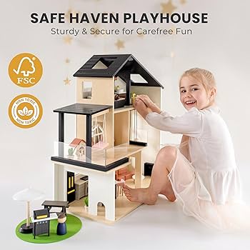 Amazon | Tiny Land ドールハウス、モダンファミリードール