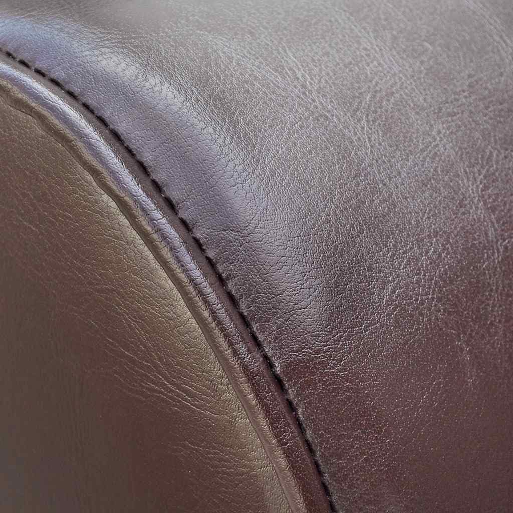 Chaiselongue Braun Kunstleder Gepolstert Holzfüße 110 kg