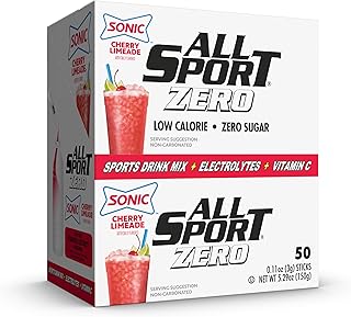 All Sport Powder Hydration Sticks, Zero Calorie, Performance Electrolyte Drink Mix, Sugar Free, SONIC Cheery Limeade 50 Ct...