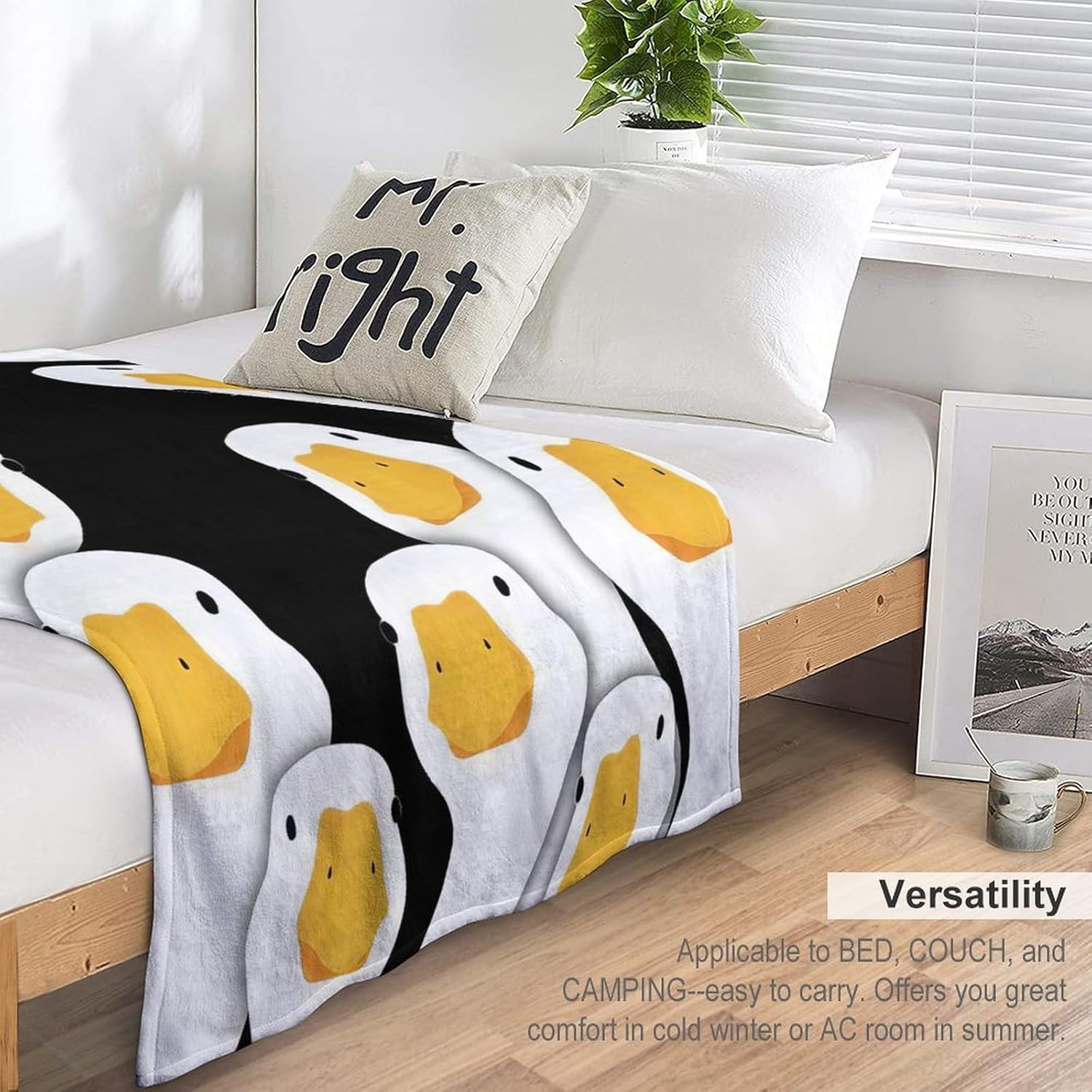 Funny Duck Blanket Duck Gifts for Kids Boys Girls Cute Ducks Throw Blankets Warm Soft Flannel Stuff for Couch Sofa Bed 60"x80"