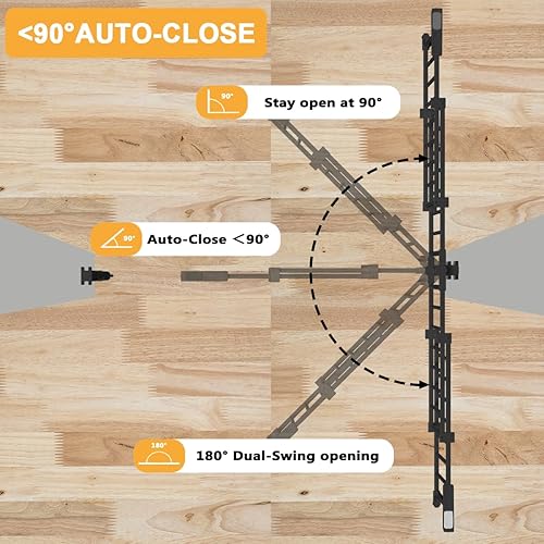 Miniatura 4 de DEARBB Puerta de bebé de 29.5 a 43.3 pulgadas, sin barra inferior, puerta grande para pasar, cierre automático, montaje en pared de metal para