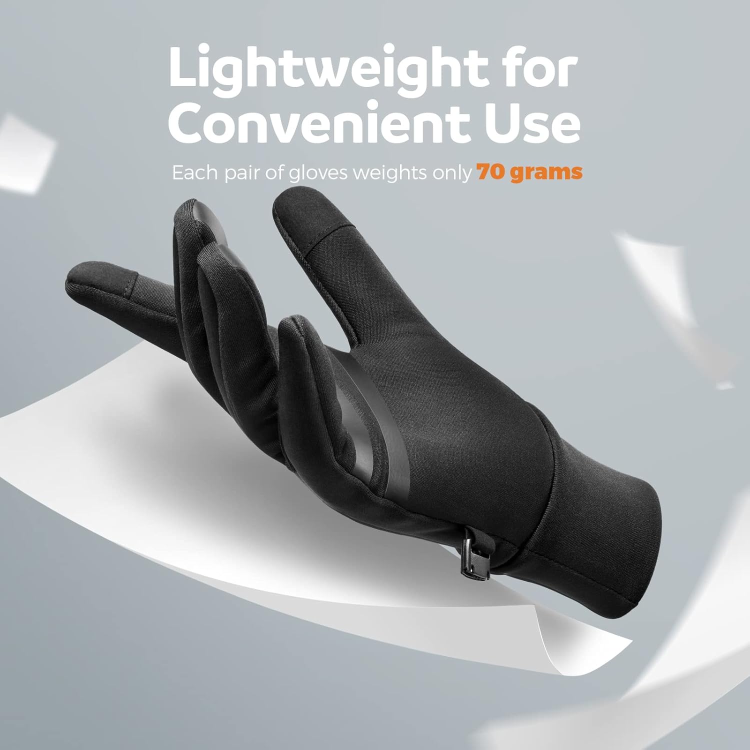 FREETOO Touchscreen Winter Running Gloves Men with Flannel Lining