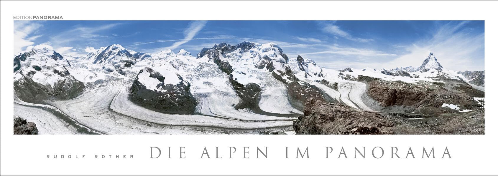 Calendrier panoramique des Alpes immerwährender panorama-kalender 110 x 39 cm grand format