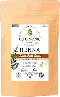 OSI ORGANIC حلال الحناء ハラールヘナ HALAL HENNA 100g/3.6oz 取扱説明書付 (オーガニックライトブラウン, 100g)