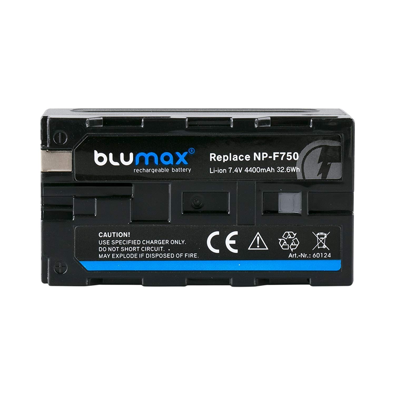 Blumax Akku kompatibel mit Sony NP-F750 / NP-F550 | 4400mAh (Blackmagic NP-F570) Videoleuchten Fieldmonitore Blitzgeräte