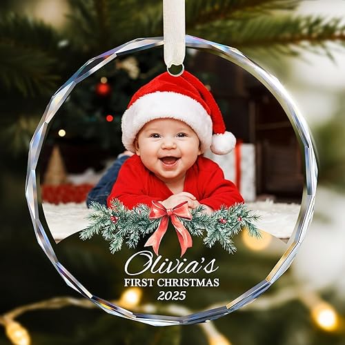 Miniatura 12 de Adornos de Navidad personalizados para la familia 2025, adornos de foto personalizados para el árbol de Navidad, adorno de foto, decoración de árbol