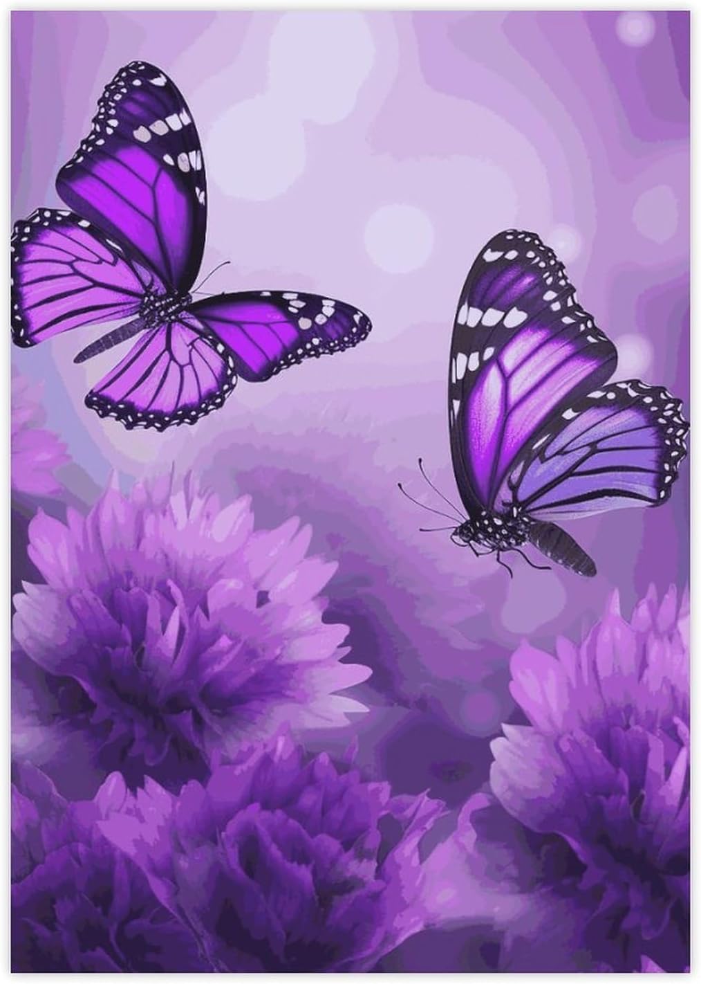 Cute Stickers Waterproof Funny Purple Flower Butterflies Stickers for Water Bottles Laptop Decor
