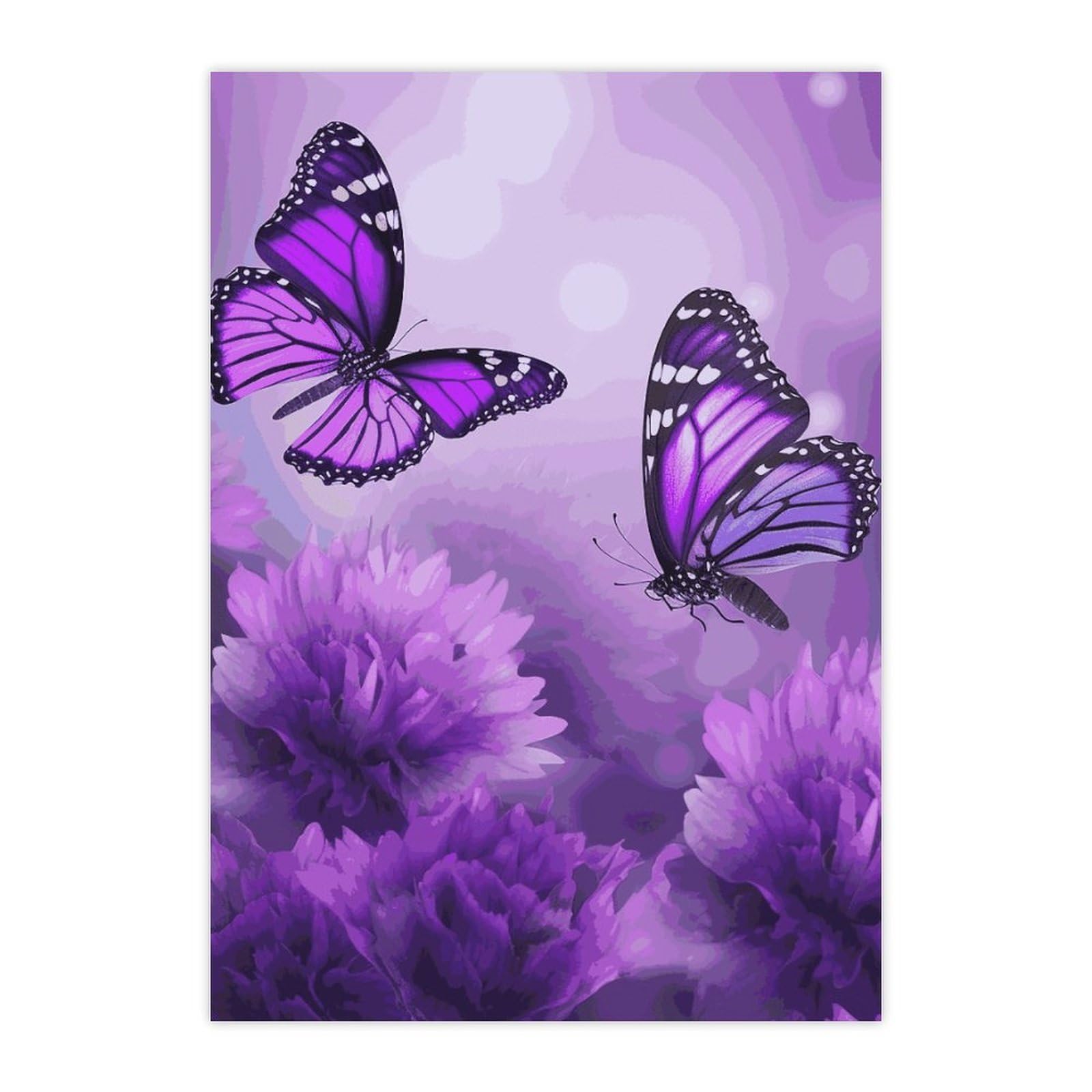 Autocollants mignons imperméables fleurs violettes pour ordinateur et bouteille d'eau