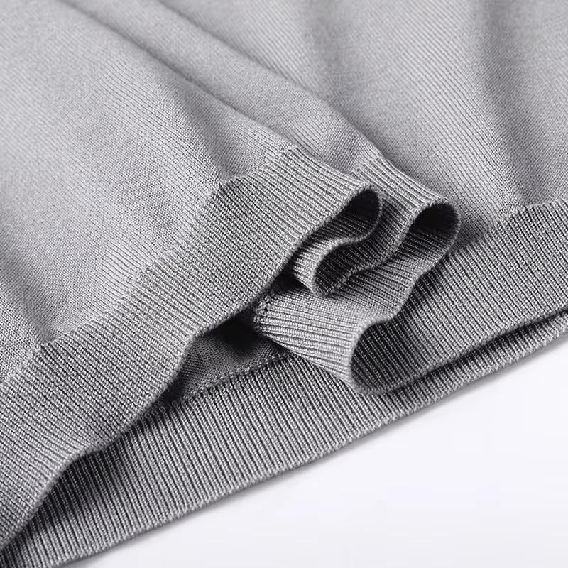 Men's Short-Sleeved Thin Sweater Lapel Casual Knitted T-Shirt