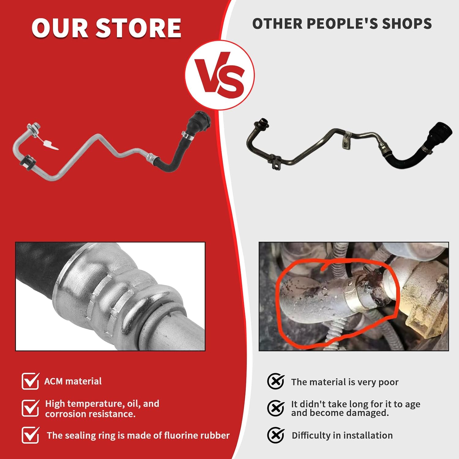 11537643226 Turbocharger Coolant Return Line Hose For BMW X4 1 2 3 4 6 7 Series 120i 220i 320i 330i 420i 430i 630i 730Li 740Le X4 xDrive25i 30i Replace# 11538854735 V204474 T492726 TM7216 at23742