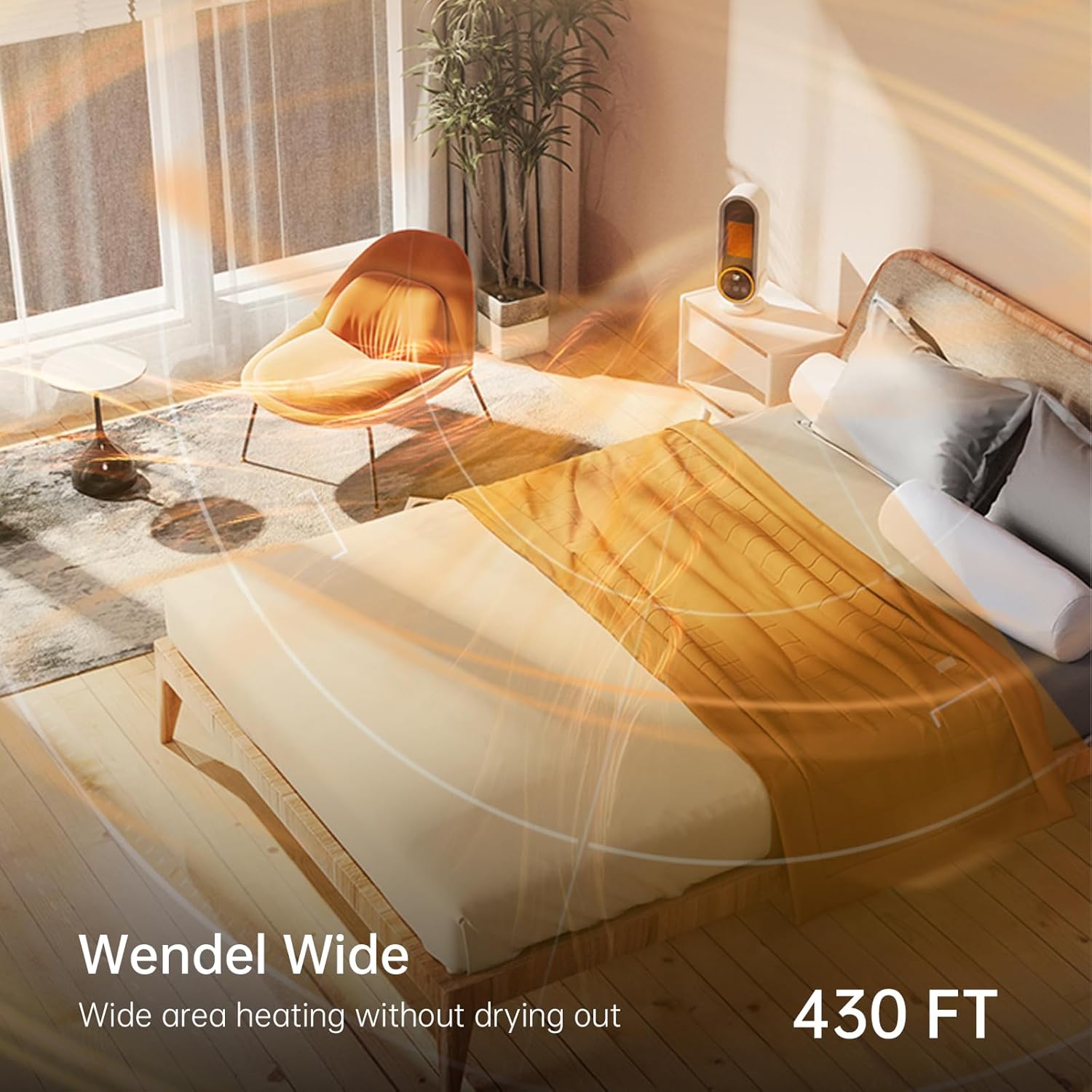 Space Heater Indoor - Energy Efficient Portable Heater with Adjustable Thermostat,1200W PTC Rapid Heating Ceramic Technology with Remote,Intelligent Timing, Ideal for Home and Office Use (NEW E68S)