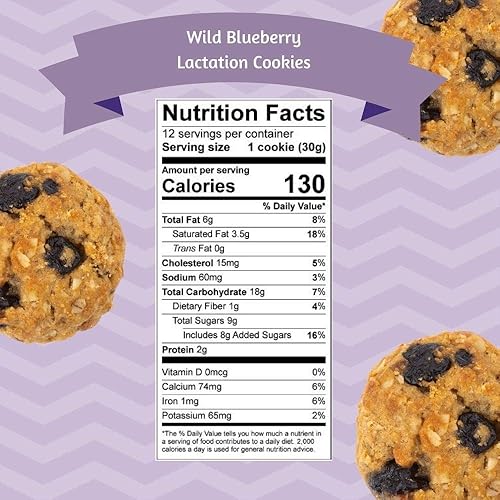 Miniatura 3 de MilkBliss Wild Blueberry - Galletas de lactancia de avena horneadas suaves para apoyo a la lactancia materna para aumentar el suministro de leche