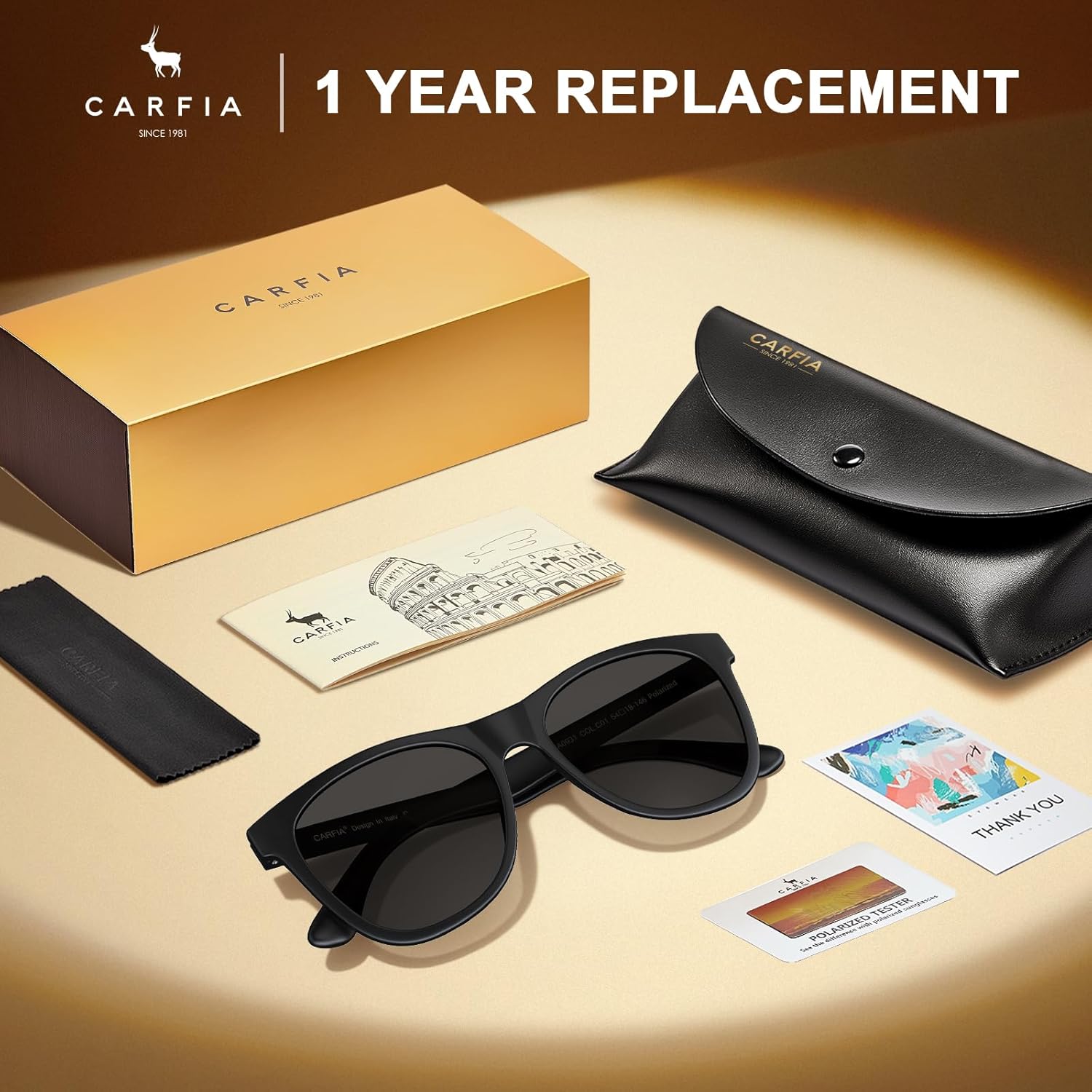 CARFIA Zero - Gravity Feel Polarized Men's Sunglasses UV Protection Flexible Durable Ultralightweight TR90 Sport Frame CA0931