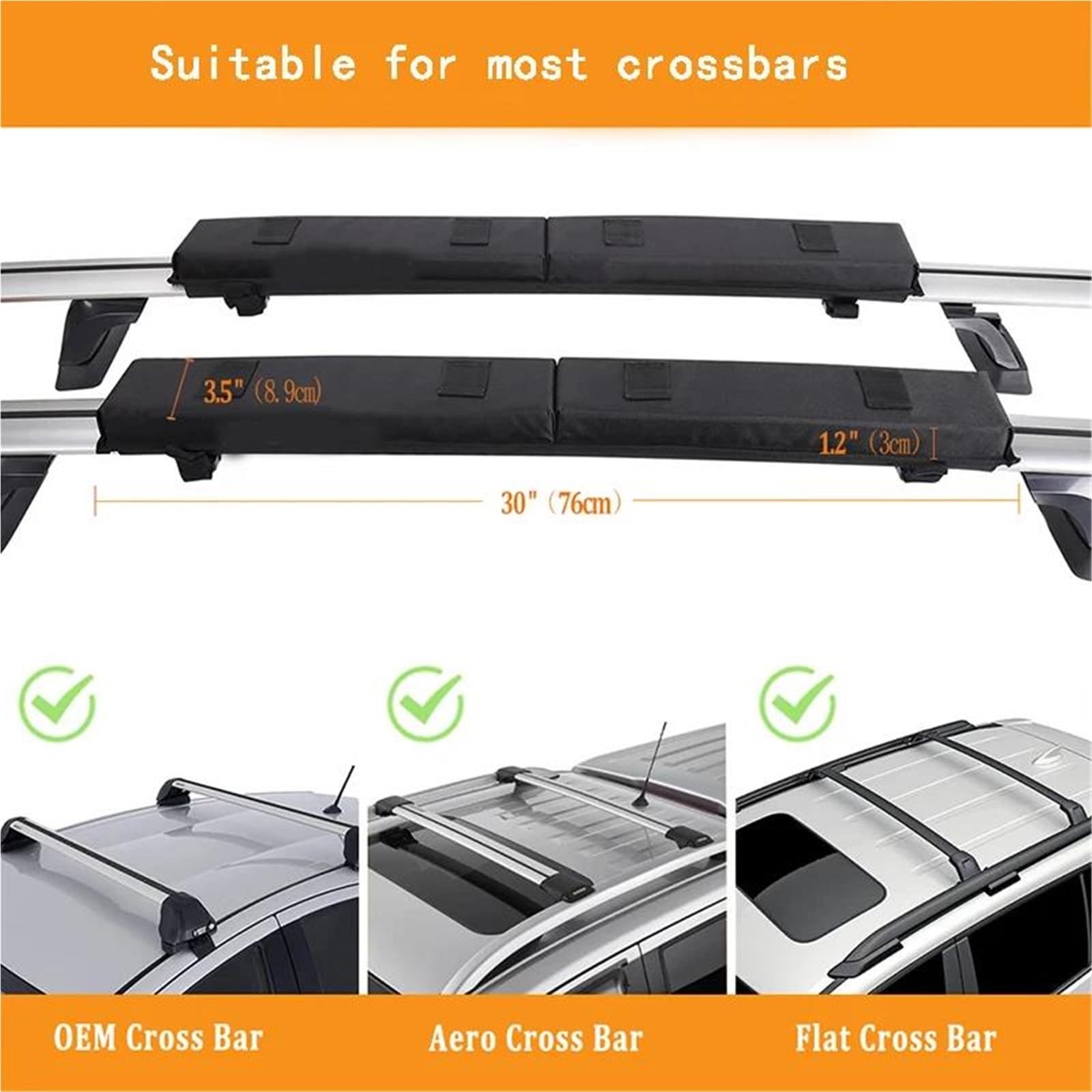 Dachträger Autodach-Gepäckträger Weiche Polster Für Kajak/SUPs/Paddleboard/Kanu/Snowboard/Windsurfen Autodachbalken Surfbrett-Racks Zubehör Dachgepäckträger