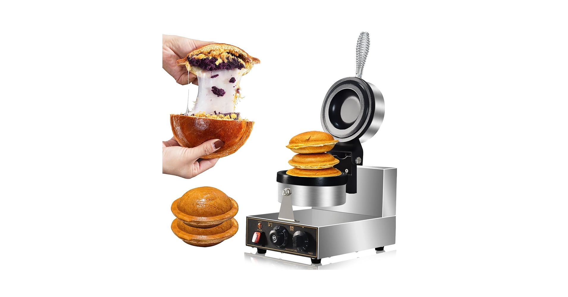 Jopsavm UFOバーガー　アイスクリームバーガーメーカー Amazon.co.jp : アイスクリームバーガーメーカー、1300W UFO