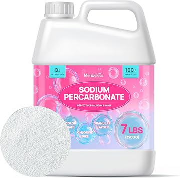 7 lb Sodium Percarbonate Oxygen Bleach, Laundry Booster & Stain Remover | Chlorine-Free Oxygen Bleach for Laundry and Household Cleaning