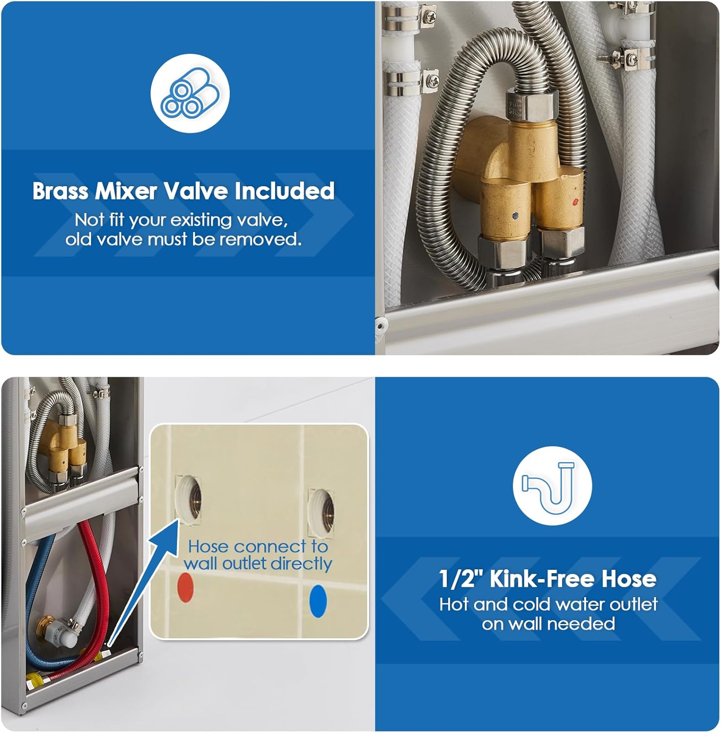 Shower Panel System - Use 4 Functions Simultaneously: Rainfall Shower, Body Jets, Handheld and Tub Spout, Shower Tower Column with Adjustable Head, 304 Stainless Steel Brushed