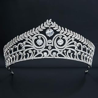Classic Zirconia Royal Replica Tiara for Wedding,Crystal Queens Tiaras for Bride CH10355
