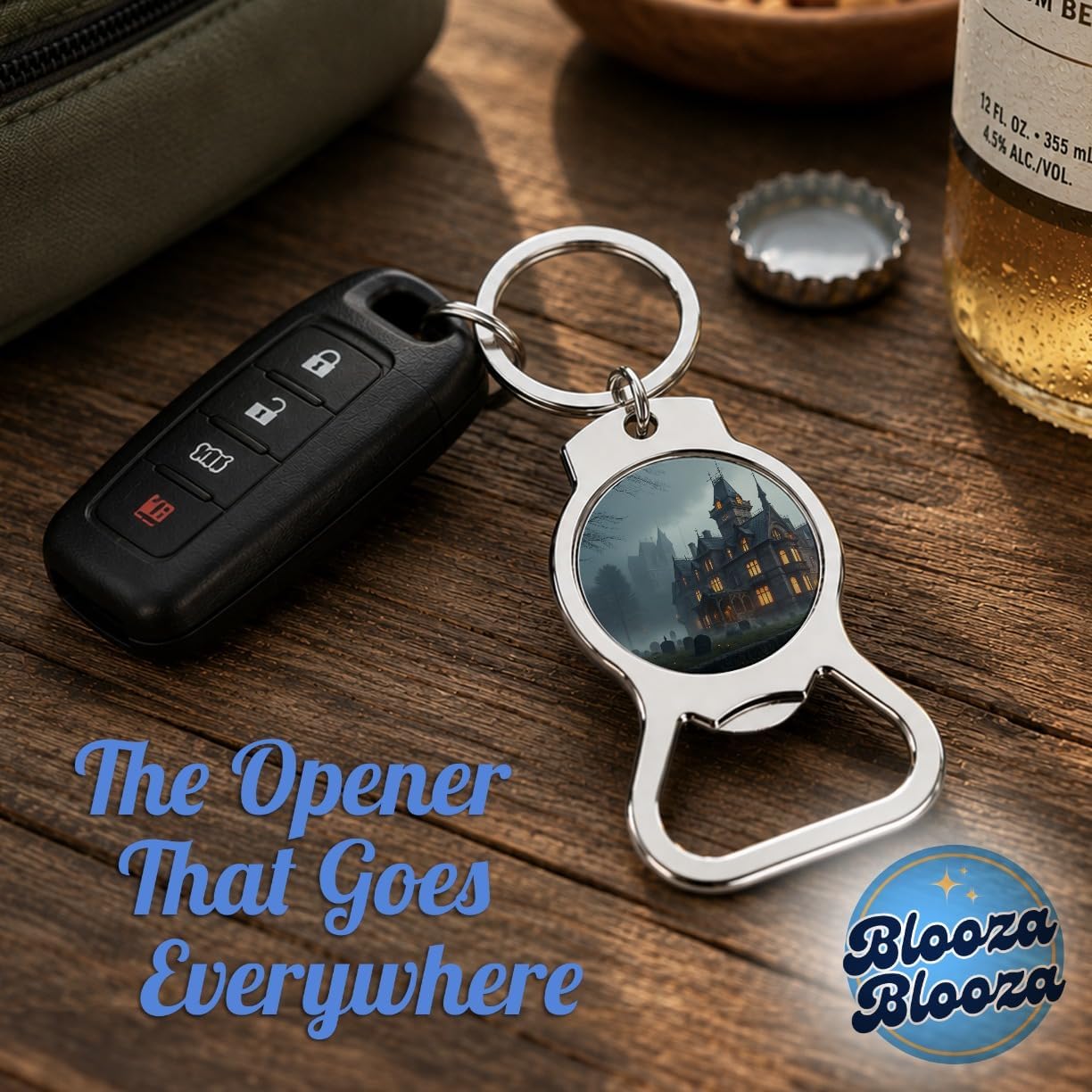 Haunted Victorian Mansion Halloween Bottle Opener Keychain image 5