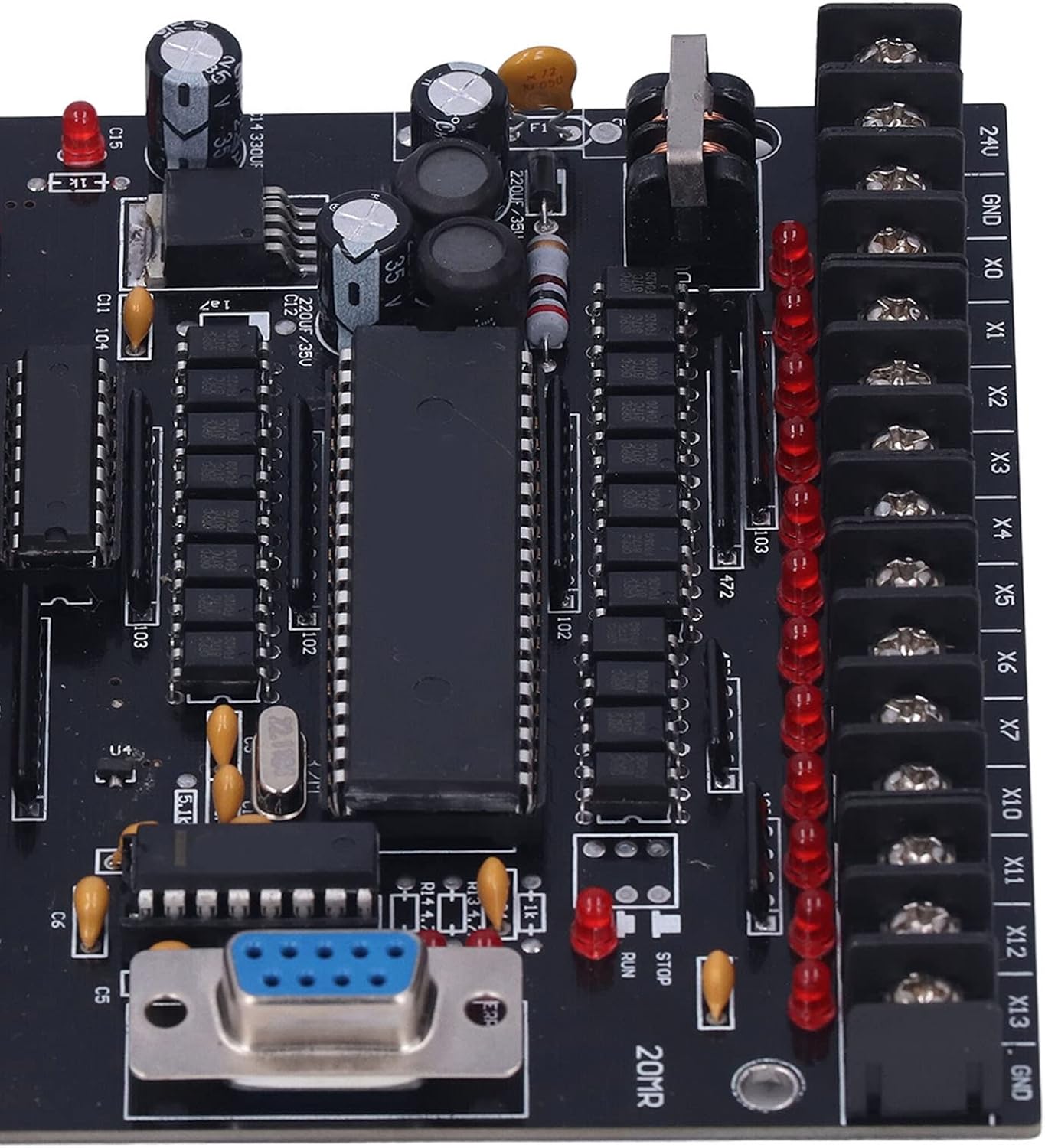Eujgoov Programmable Logic Controller PLC Industrial Control Board, Industrial Control Board PLC Single Chip Microcomputer 20MR Controller Module DC 24V