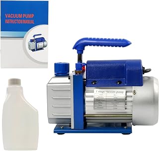 YaeTek 1/4HP 3 CFM Vacuum Pump - 110V Single Stage 3CFM Rotary Vane Vacuum Pump Refrigerant Air Conditioning