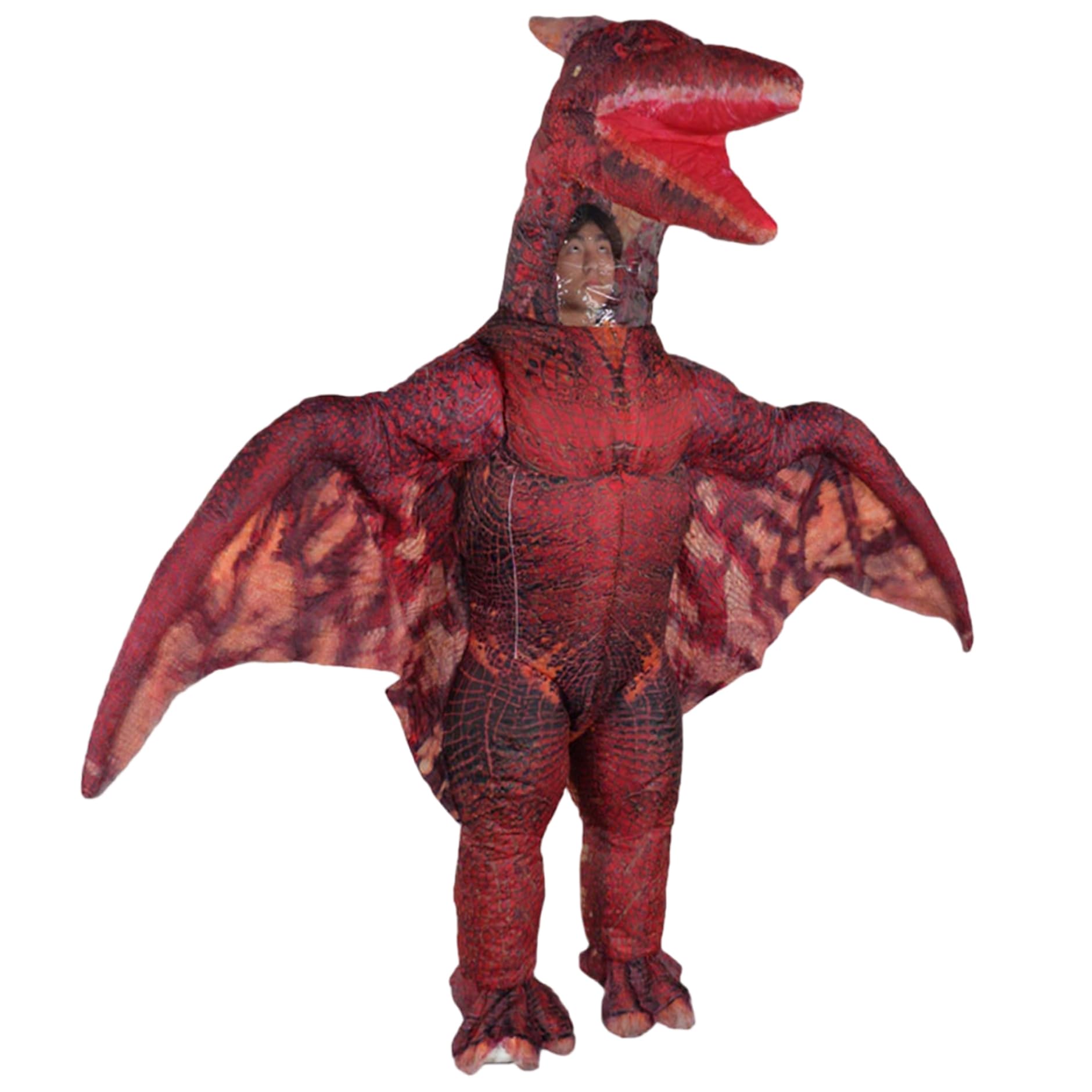 Gcroet Disfraz de Dinosaurio Pterodáctilo Rojo Disfraz de Dinosaurio Inflable Divertidos Disfraces de Halloween para Fiesta Halloween Cosplay...
