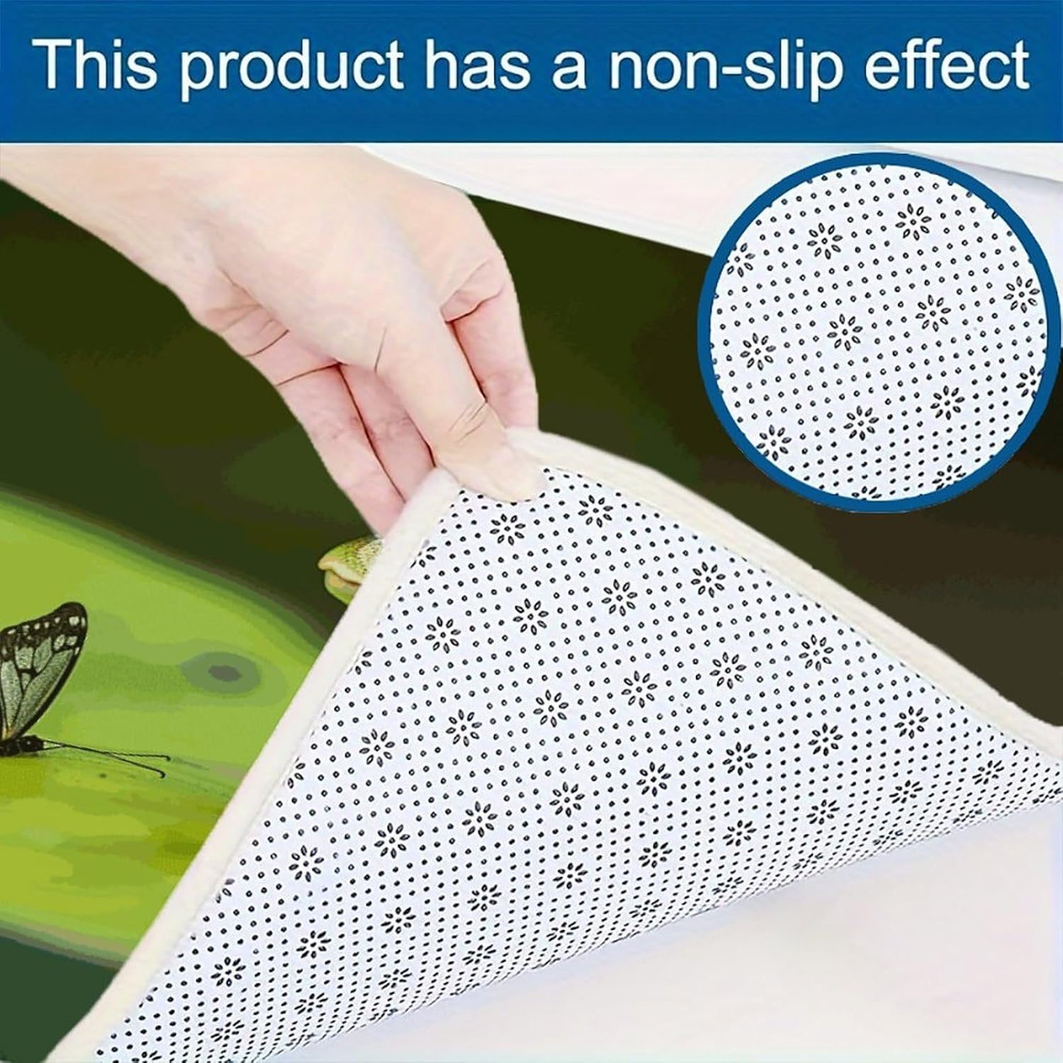 Frog and Butterfly Kitchen Mats with 2PCS Non-Slip Washable,Kitchen Rug Heavy Duty Durable, Floor Mats for Kitchen,Office,Sink,Laundry