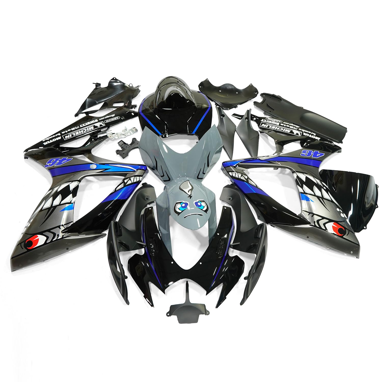 Amazon.com: ZXMOTO Gray Shark Injection Fairing Bodywork Kit For