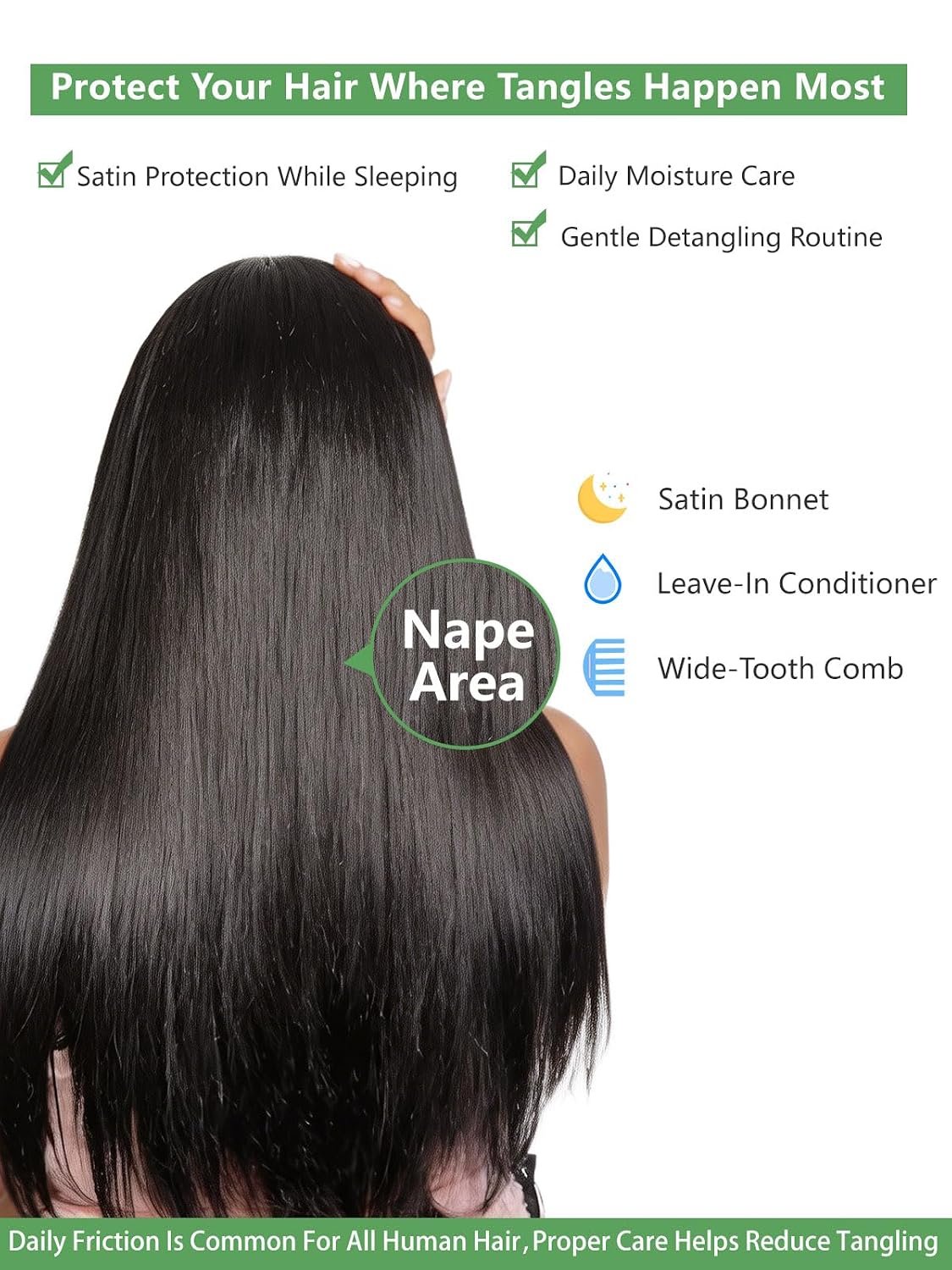 MLIP Human Hair Bundles Straight, Raw Virgin Indian Hair Bundles, Full & Thick, No Tangle No Shedding, Stays Silky Soft After Multiple Washes, Lasts 3X Longer, Natural Black, Single Bundle, 24 Inch