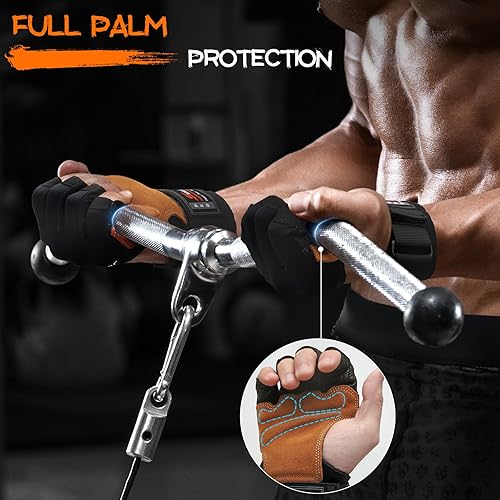 Miniatura 2 de SueStar Guantes de entrenamiento, guantes acolchados de cuero vacuno de alta resistencia con soporte para la muñeca, protección completa de la palma