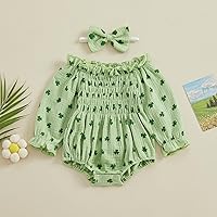 Vista 48 de Traje de bebé recién nacido, lindo mameluco de manga larga fruncido, cómodo traje de bebé niña Naranja